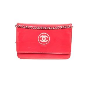Chanel Pink Patent Leather Woc Patent CC Wallet